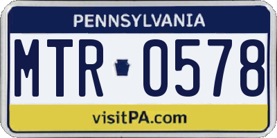 PA license plate MTR0578
