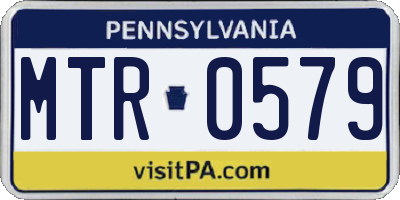 PA license plate MTR0579
