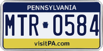 PA license plate MTR0584