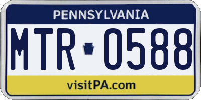 PA license plate MTR0588
