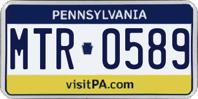 PA license plate MTR0589
