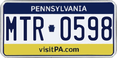 PA license plate MTR0598