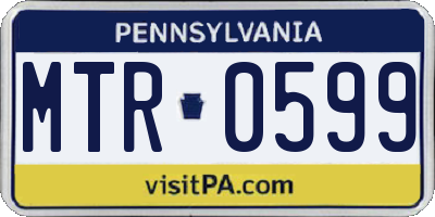 PA license plate MTR0599