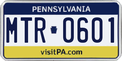 PA license plate MTR0601