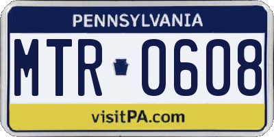 PA license plate MTR0608