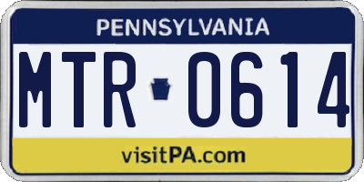 PA license plate MTR0614