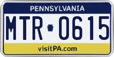 PA license plate MTR0615