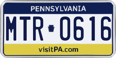 PA license plate MTR0616