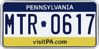 PA license plate MTR0617