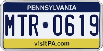 PA license plate MTR0619