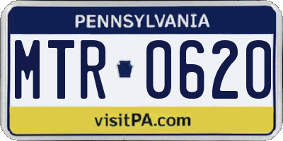PA license plate MTR0620
