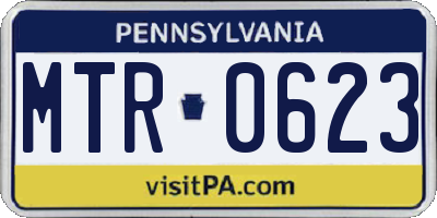 PA license plate MTR0623
