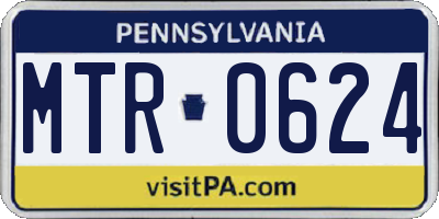 PA license plate MTR0624