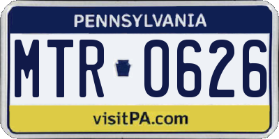 PA license plate MTR0626