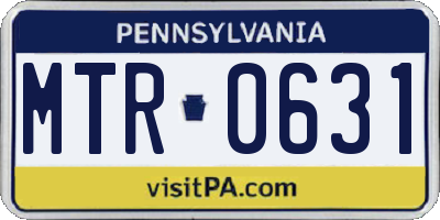 PA license plate MTR0631