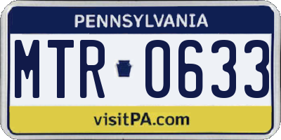 PA license plate MTR0633