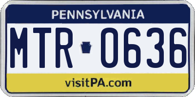 PA license plate MTR0636