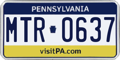 PA license plate MTR0637