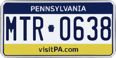 PA license plate MTR0638