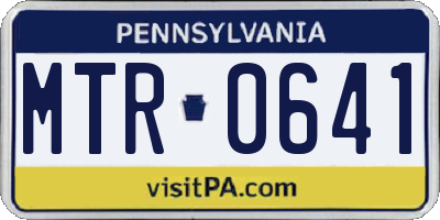 PA license plate MTR0641