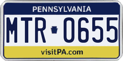 PA license plate MTR0655