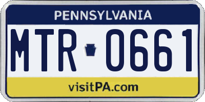 PA license plate MTR0661