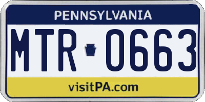 PA license plate MTR0663