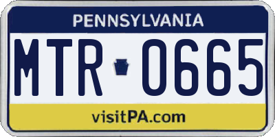 PA license plate MTR0665