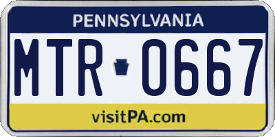 PA license plate MTR0667