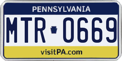 PA license plate MTR0669
