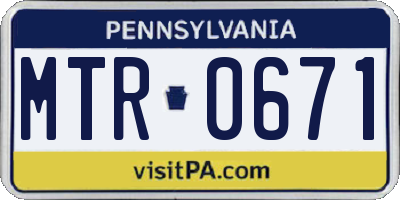 PA license plate MTR0671