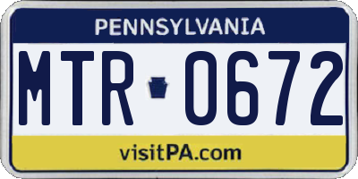 PA license plate MTR0672