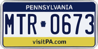 PA license plate MTR0673