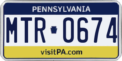 PA license plate MTR0674