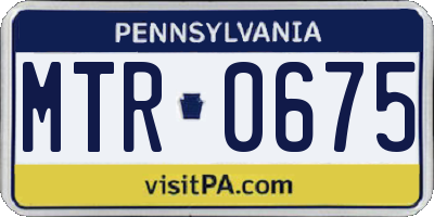 PA license plate MTR0675