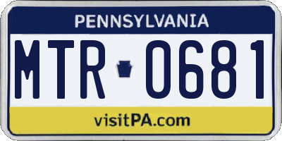 PA license plate MTR0681
