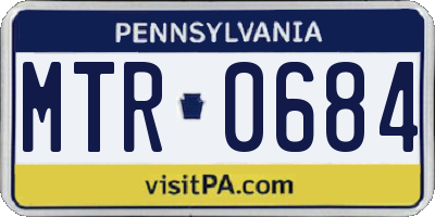 PA license plate MTR0684