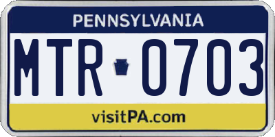 PA license plate MTR0703