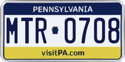 PA license plate MTR0708