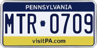 PA license plate MTR0709