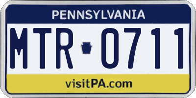PA license plate MTR0711