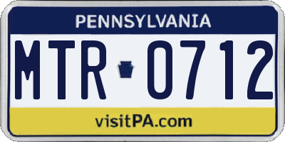 PA license plate MTR0712