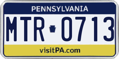PA license plate MTR0713