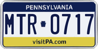 PA license plate MTR0717