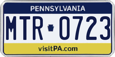 PA license plate MTR0723