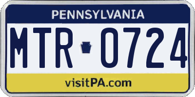PA license plate MTR0724