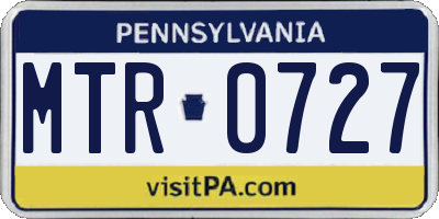 PA license plate MTR0727