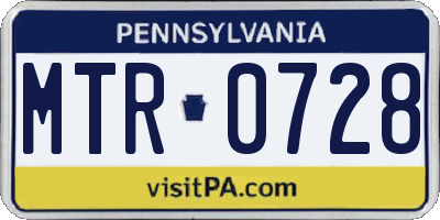 PA license plate MTR0728