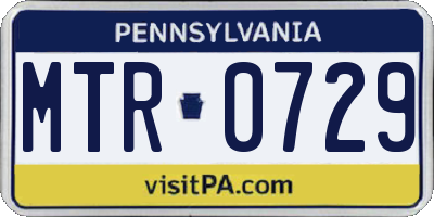 PA license plate MTR0729