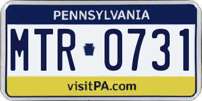 PA license plate MTR0731